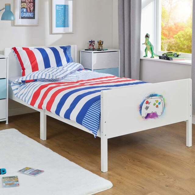 Liberty House Toys Single White Gaming Kids Bed - Wilko - image 1