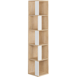 Decortie Piano Oak and White Tall Corner Bookcase - Multi - Wilko - thumbnail 3