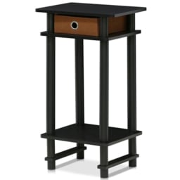 Walplus 2 Shelf Espresso Brown Turn-N-Tube Tall End Table with Bin - Size: 29.49 x 70.41 x 39.5cm - Black - Wilko - thumbnail 3