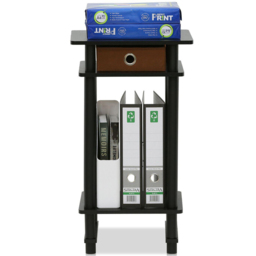 Walplus 2 Shelf Espresso Brown Turn-N-Tube Tall End Table with Bin - Size: 29.49 x 70.41 x 39.5cm - Black - Wilko - thumbnail 6