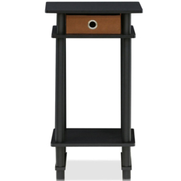 Walplus 2 Shelf Espresso Brown Turn-N-Tube Tall End Table with Bin - Size: 29.49 x 70.41 x 39.5cm - Black - Wilko - thumbnail 5