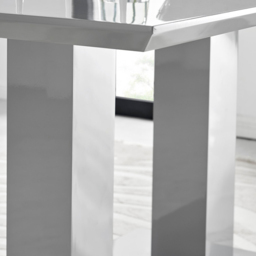 Furniturebox Molini Cesano 6 Seater Dining Set Grey Gloss Cream and Chrome - Wilko - thumbnail 7