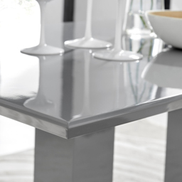 Furniturebox Molini Cesano 6 Seater Dining Set Grey Gloss Cream and Chrome - Wilko - thumbnail 6