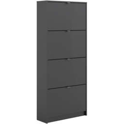 Florence Shoes 4 Flip Door Double Layer Matt Black Shoe Storage Cabinet - Furniture To Go - Wilko - thumbnail 3