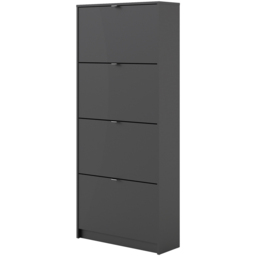 Florence Shoes 4 Flip Door Double Layer Matt Black Shoe Storage Cabinet - Furniture To Go - Wilko - thumbnail 5