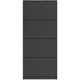 Florence Shoes 4 Flip Door Double Layer Matt Black Shoe Storage Cabinet - Furniture To Go - Wilko - thumbnail 4