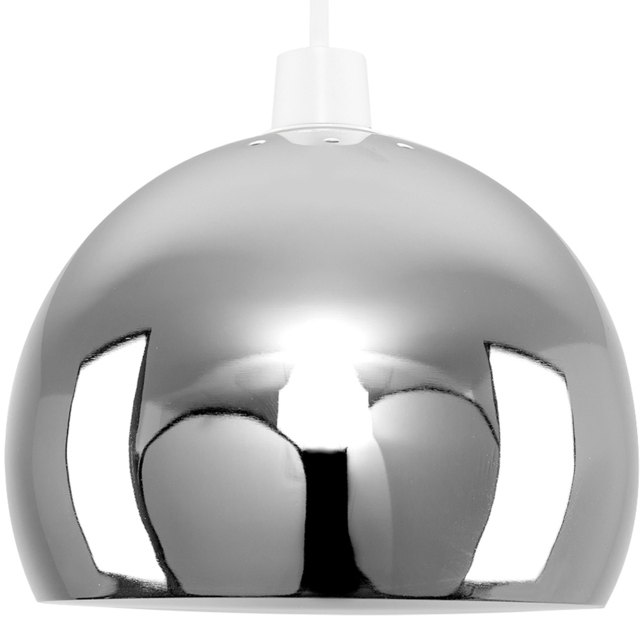 ValueLights Mini Arco Chrome Metal Pendant Shade - Size: 17 x 21.5 x 21.5cm - Silver - Wilko - image 1