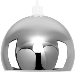 ValueLights Mini Arco Chrome Metal Pendant Shade - Size: 17 x 21.5 x 21.5cm - Silver - Wilko