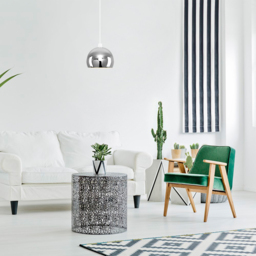 ValueLights Mini Arco Chrome Metal Pendant Shade - Size: 17 x 21.5 x 21.5cm - Silver - Wilko - thumbnail 7