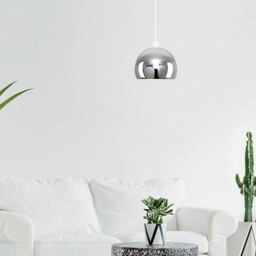 ValueLights Mini Arco Chrome Metal Pendant Shade - Size: 17 x 21.5 x 21.5cm - Silver - Wilko - thumbnail 3