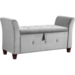 Vida Designs Seville Velvet Light Grey Storage Ottoman - Size: 45cm x 120 x 60cm - Wilko - thumbnail 3