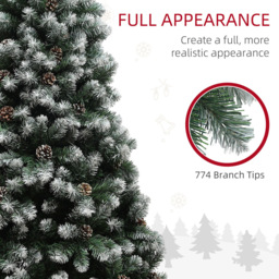 Everglow Snow Dipped Green Artificial Christmas Pine Tree with Pinecones 6ft - Wilko - thumbnail 7