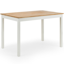 Julian Bowen Coxmoor 4 Seater Rectangular Dining Table Ivory and Oak - Cream - Wilko - thumbnail 3