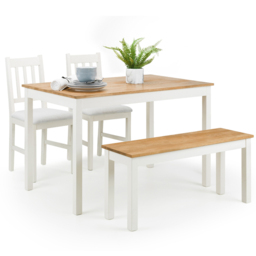 Julian Bowen Coxmoor 4 Seater Rectangular Dining Table Ivory and Oak - Cream - Wilko - thumbnail 5