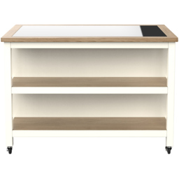Baumhaus Kitchen Island 2 Shelf Cream Cabinet Open with Breakfast Bar - Wilko - thumbnail 4