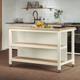 Baumhaus Kitchen Island 2 Shelf Cream Cabinet Open with Breakfast Bar - Wilko - thumbnail 6