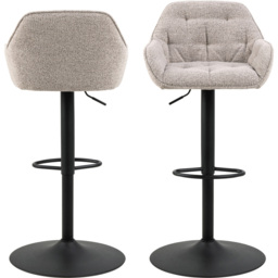 Florence Brooke Monza Beige Height Adjustable Swivel Bar Stool Set of 2 - Furniture To Go - Wilko - thumbnail 4