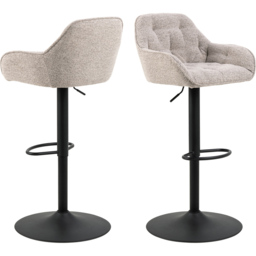 Florence Brooke Monza Beige Height Adjustable Swivel Bar Stool Set of 2 - Furniture To Go - Wilko - thumbnail 3