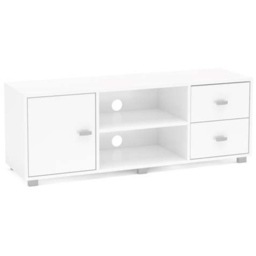 Covent Single Door 2 Drawer 2 Shelf White TV Unit - Size: 57 x 120 x 43cm - Birlea - Wilko - thumbnail 3
