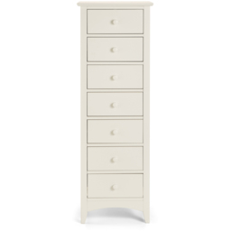 Julian Bowen Cameo 7 Drawer Solid Pine Narrow Chest of Drawers - White - Wilko - thumbnail 3