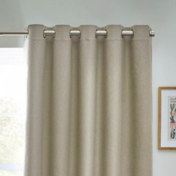 furn. Dawn Natural Thermal Blackout Eyelet Curtain 117 x 137cm - Size: W 137 x D 117cm - Cream - Wilko - thumbnail 4