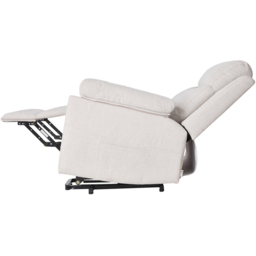 Living and Home Beige White Chenille Push Back Recliner Armchair with Footrest - Size: 102 x 75 x 150cm - Wilko - thumbnail 5