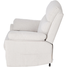 Living and Home Beige White Chenille Push Back Recliner Armchair with Footrest - Size: 102 x 75 x 150cm - Wilko - thumbnail 4