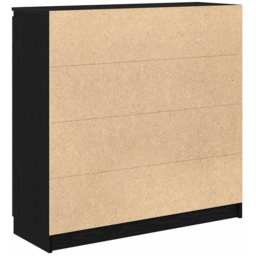 vidaXL 2 Door 4 Drawer Black Wooden Sideboard - Size: 98.5 x 100.5 x 35cm - Wilko - thumbnail 7