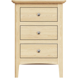 FWStyle Newark 3 Drawer Natural Lacquered Ash Chest of Drawers - Natural Ash - Wilko - thumbnail 4