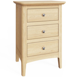 FWStyle Newark 3 Drawer Natural Lacquered Ash Chest of Drawers - Natural Ash - Wilko - thumbnail 3