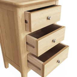 FWStyle Newark 3 Drawer Natural Lacquered Ash Chest of Drawers - Natural Ash - Wilko - thumbnail 6
