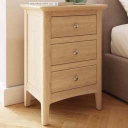 FWStyle Newark 3 Drawer Natural Lacquered Ash Chest of Drawers - Natural Ash - Wilko - thumbnail 1