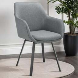 tectake Alicon Set of 4 Anthracite Dining Chair - Grey - Wilko - thumbnail 1