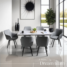 tectake Alicon Set of 4 Anthracite Dining Chair - Grey - Wilko - thumbnail 5