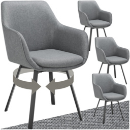 tectake Alicon Set of 4 Anthracite Dining Chair - Grey - Wilko - thumbnail 3