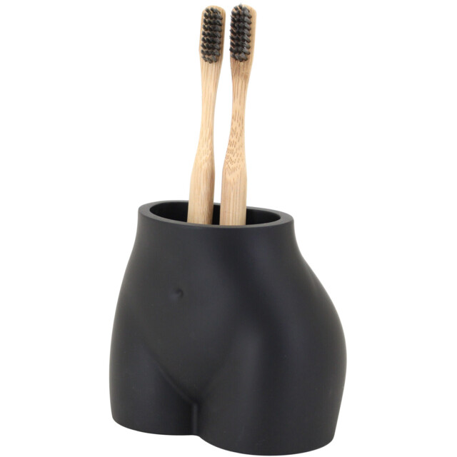 Matte Black Silhouette Toothbrush Holder - Black - Wilko - image 1