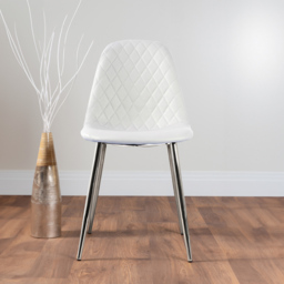 Furniturebox Elissa Solara Marble Effect 2 Seater Round Dining Set White and Chrome - Wilko - thumbnail 5
