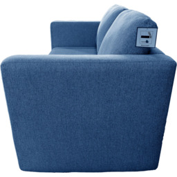 DS Living Brenta 2 Seater Navy Blue Woven Fabric Slide Out Sofa Bed with Storage - Wilko - thumbnail 7