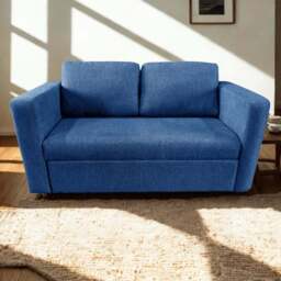 DS Living Brenta 2 Seater Navy Blue Woven Fabric Slide Out Sofa Bed with Storage - Wilko - thumbnail 1