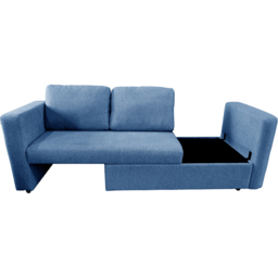 DS Living Brenta 2 Seater Navy Blue Woven Fabric Slide Out Sofa Bed with Storage - Wilko - thumbnail 5