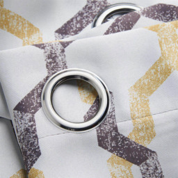 Alan Symonds George Ochre Ring Top Eyelet Curtains 168 x 229cm - Size: W 168 x D 229cm - Wilko - thumbnail 3