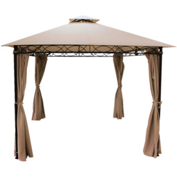 Glendale Marco Polo 4 x 3m Mocha Garden Gazebo - Size: 3 x 4m - Brown - Wilko - thumbnail 3