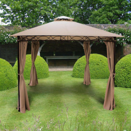Glendale Marco Polo 4 x 3m Mocha Garden Gazebo - Size: 3 x 4m - Brown - Wilko
