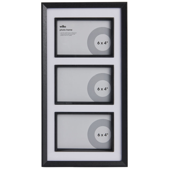 Wilko Bevelled Black Frame 3 x 6 x 4inch