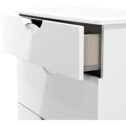 Crowndale Camden 3 Drawer White Gloss and White Deep Chest of Drawers Ready Assembled - White Gloss & White - Wilko - thumbnail 7