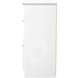 Crowndale Camden 3 Drawer White Gloss and White Deep Chest of Drawers Ready Assembled - White Gloss & White - Wilko - thumbnail 5