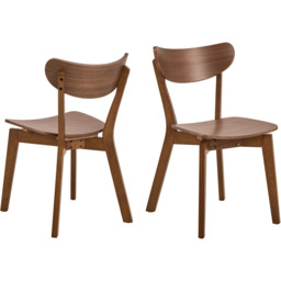 Florence Roxby Set of 2 Walnut Dining Chair - Size: 79.5 x 45 x 55cm - Brown - Furniture To Go - Wilko - thumbnail 3