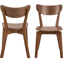 Florence Roxby Set of 2 Walnut Dining Chair - Size: 79.5 x 45 x 55cm - Brown - Furniture To Go - Wilko - thumbnail 4