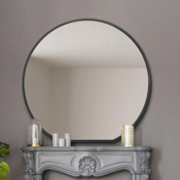 MirrorOutlet The Circulus Black Framed Circular Wall Mirror 126 x 120cm - Size: 120 x 126cm - Wilko - thumbnail 3