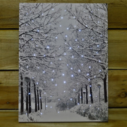 Samuel Alexander Winter Avenue Christmas Light Up Wall Art 30 x 40cm - Size: 40 x 30 x 30cm - Silver - Wilko - thumbnail 6